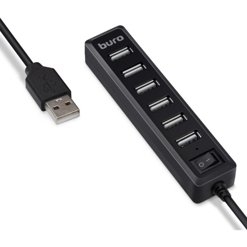 Разветвитель USB 2.0 Buro BU-HUB7-1.0-U2.0 7порт. черный