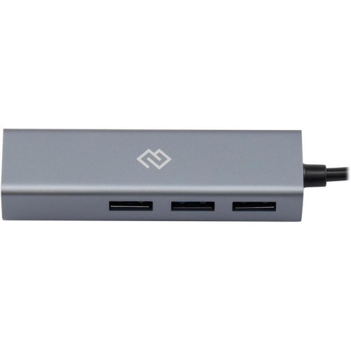 Разветвитель USB-C + USB-A Digma DHUB-LAN-4port 4порт. серебристый Разветвитель USB-C + USB-A Digma DHUB-LAN-4port 4порт. серебристый