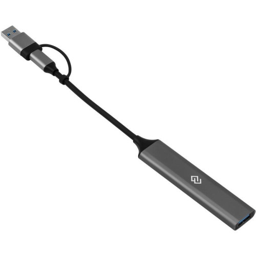 Разветвитель USB-C + USB-A Digma DHUB-4USB-AC-3.0 4порт. серебристый