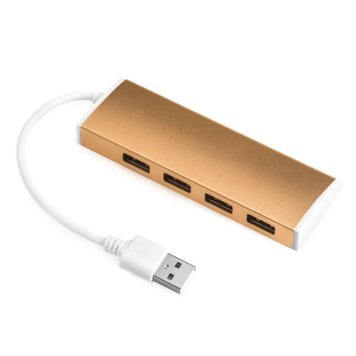 Greenconnect USB 2.0 Разветвитель GCR-UH214BR на 4 порта  0,15m , Bronze