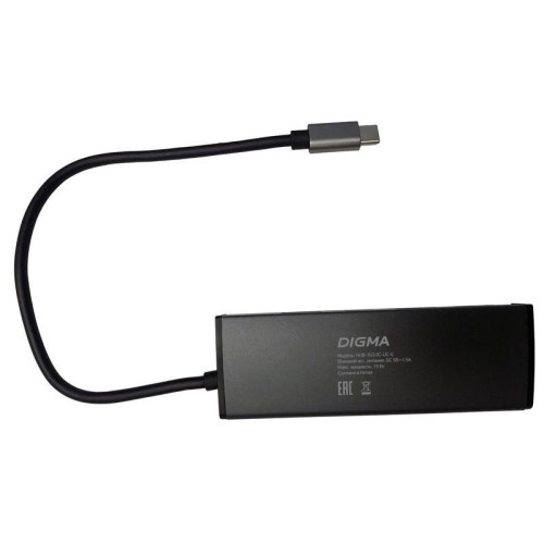 Разветвитель USB-C Digma HUB-3U3.0C-UC-G 4порт. серый (HUB-3U3.0С-UC-G)