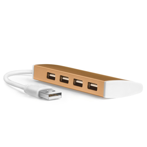 Greenconnect USB 2.0 Разветвитель GCR-UH214BR на 4 порта  0,15m , Bronze