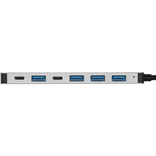 Разветвитель USB-C + USB-A Digma DHUB-7USB-AC 7порт. серебристый