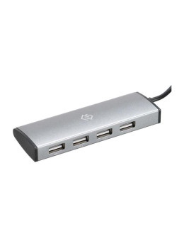 Разветвитель USB-C Digma HUB-4U2.0-UC-DS 4порт. серебристый