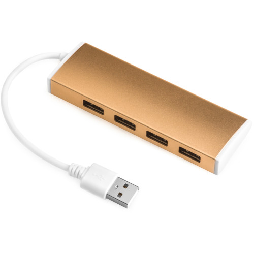 Greenconnect USB 2.0 Разветвитель GCR-UH214BR на 4 порта  0,15m , Bronze