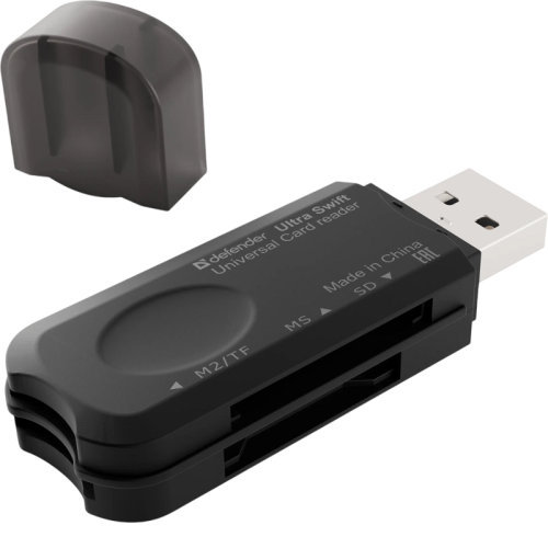 Defender Универсальный картридер Ultra Swift USB 2.0, 4 слота