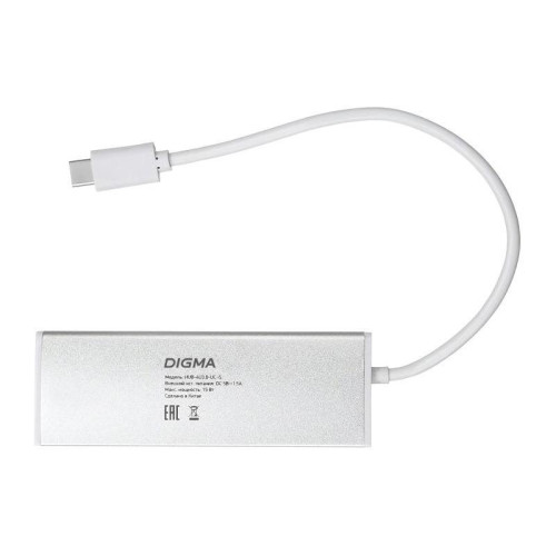 Разветвитель USB-C Digma HUB-4U3.0-UC-S 4порт. серебристый