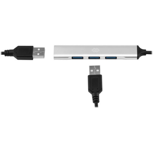 Разветвитель USB-C + USB-A Digma DHUB-4USB-AC-2.0 4порт. серебристый