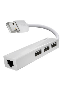 Greenconnect USB 2.0 Разветвитель на 3 порта + 10/100Mbps Ethernet Network GCR-AP03