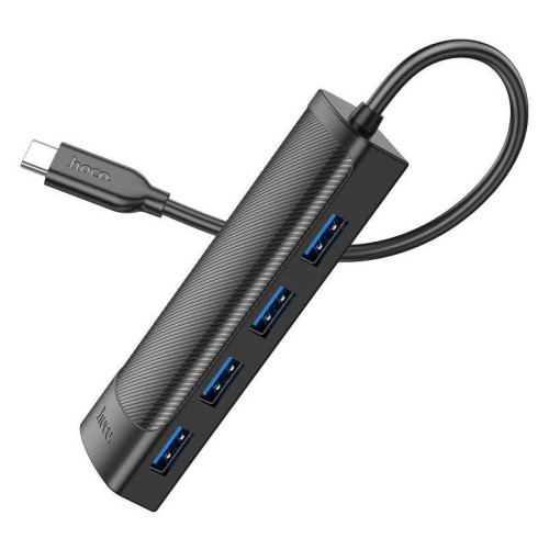 Разветвитель USB-C Hoco HB41 Type-C 4порт. черный