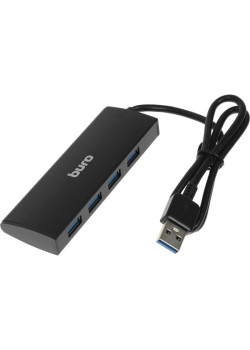 Разветвитель USB 3.0 Buro BU-HUB4-0.5-U3.0 4порт. черный