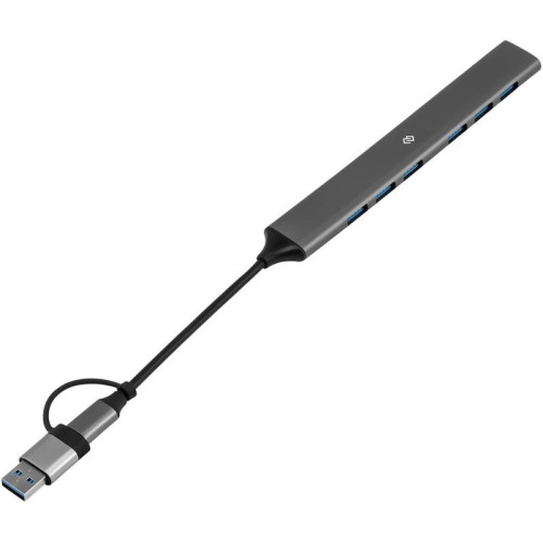 Разветвитель USB-C + USB-A Digma DHUB-7USB-AC-3.0 7порт. серебристый Разветвитель USB-C + USB-A Digma DHUB-7USB-AC-3.0 7порт. серебристый