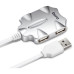 Разветвитель USB 2.0 Buro BU-HUB4-0.5-U2.0-Candy 4порт. серебристый