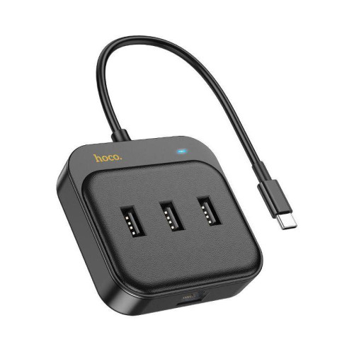 Разветвитель USB-C Hoco HB35 4порт. черный