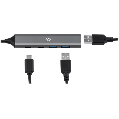 Разветвитель USB-C Digma DHUB-5USB-AC-3.0 5порт. серебристый