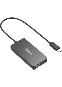 Разветвитель USB-C Buro BPH-C-1730 4порт. черный (BU-USBC-HUB-4U21)
