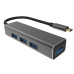 Кабель-концентратор/ Кабель-концентратор USB 3.1 Type-Cm --> 4 port USB3.0(f)  Aluminum Shell VCOM <DH310A>