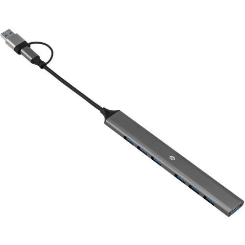 Разветвитель USB-C + USB-A Digma DHUB-7USB-AC-3.0 7порт. серебристый Разветвитель USB-C + USB-A Digma DHUB-7USB-AC-3.0 7порт. серебристый