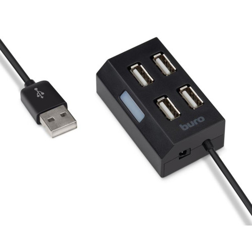 Разветвитель USB 2.0 Buro BU-HUB4-U2.0 4порт. черный