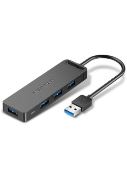 Концентратор Vention OTG USB 3.0 на 4 порта Черный - 1м.