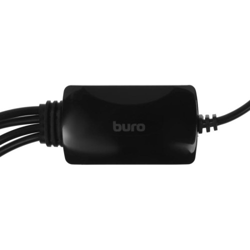 Разветвитель USB 2.0 Buro BU-HUB4-0.3-U2.0-Splitter 4порт. черный
