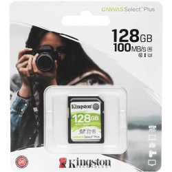 Флеш карта SDXC 128GB Kingston SDS2/128GB Canvas Select Plus w/o adapter