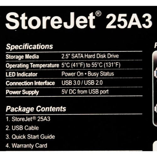 Жесткий диск Transcend USB 3.0 2Tb TS2TSJ25A3K StoreJet 25A3 2.5