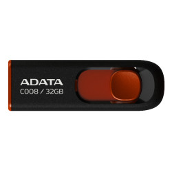 Флеш Диск A-Data 32Gb Classic C008 AC008-32G-RKD USB2.0 красный/черный