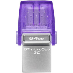Флеш Диск Kingston 64Gb DataTraveler microDuo 3C DTDUO3CG3/64GB USB3.0 фиолетовый