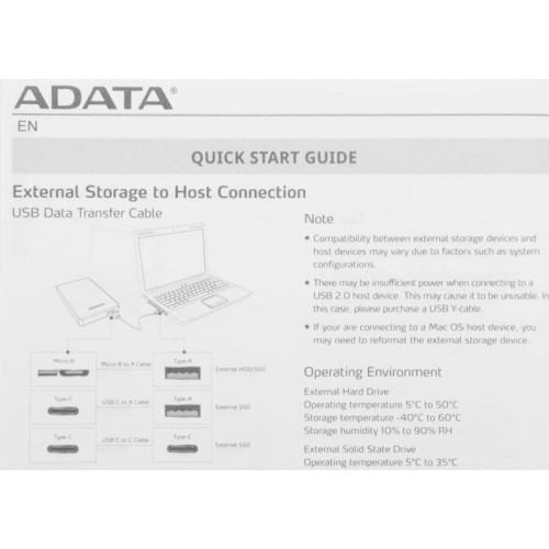 Жесткий диск A-Data USB 3.1 2Tb AHV320-2TU31-CBL HV320 2.5