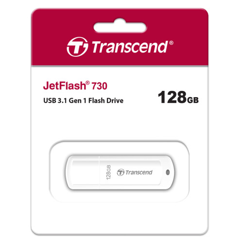 Флеш-накопитель/ Transcend 128GB JetFlash 730 (white) USB 3.0