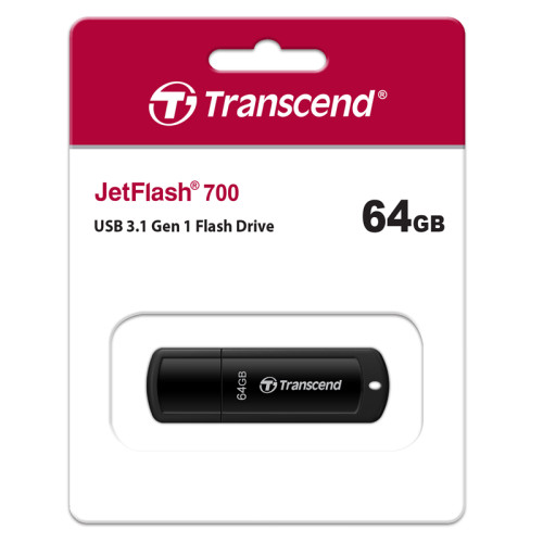 Флеш-накопитель/ Transcend 64GB JetFlash 700 (black) USB3.0