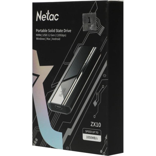 Накопитель SSD Netac USB-C 1TB NT01ZX10-001T-32BK ZX10 1.8