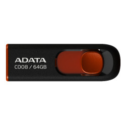 Флеш Диск A-Data 64GB Classic C008 AC008-64G-RKD USB2.0 красный/черный