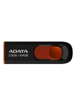 Флеш Диск A-Data 64GB Classic C008 AC008-64G-RKD USB2.0 красный/черный