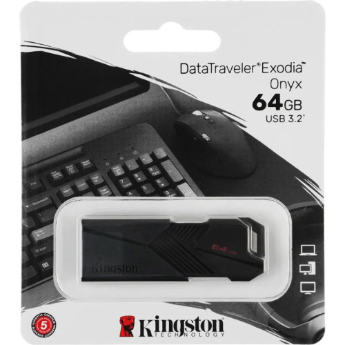 Флэш USB Kingston 64GB Portable USB 3.2 Gen 1 DataTraveler Exodia Onyx/ Kingston 64GB Portable USB 3.2 Gen 1 DataTraveler Exodia Onyx