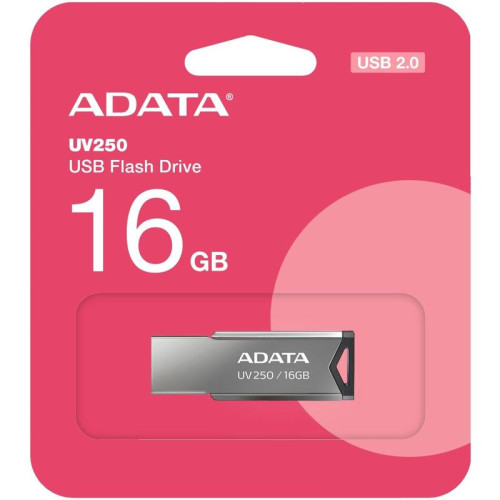 Флеш Диск A-Data 16Gb UV250 AUV250-16G-RBK USB2.0 серебристый