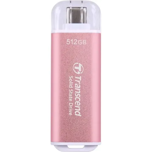 Флеш-накопитель/ Transcend External SSD ESD300C 512GB, Type C, 10Gbps (3.2 Gen2), R/W 1050/950MB/s, 60.1x20x7.8 mm, 9g, Pink