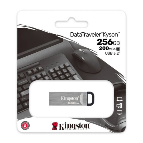 Флеш Диск Kingston 256GB DataTraveler Kyson DTKN/256GB USB3.2 серебристый/черный