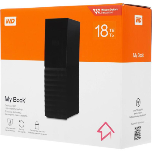 Жесткий диск WD USB 3.0 18TB WDBBGB0180HBK-EESN My Book 3.5