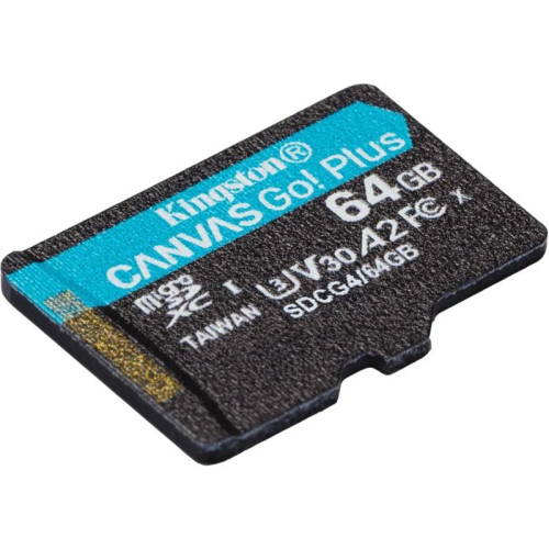 Карта памяти Kingston 64GB microSDXC Canvas Go Plus Gen4 200MB/s A2 U3 V30 Card  W/O ADP/ Kingston 64GB microSDXC Canvas Go Plus Gen4 200MB/s A2 U3 V30 Card  W/O ADP