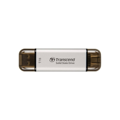 Флеш-накопитель/ Transcend External SSD ESD310S, 1024GB, Type C/A, USB 10Gbps (3.2 Gen2), R/W 1050/950MB/s, 71x20x8mm, 11g, Silver (5 лет)