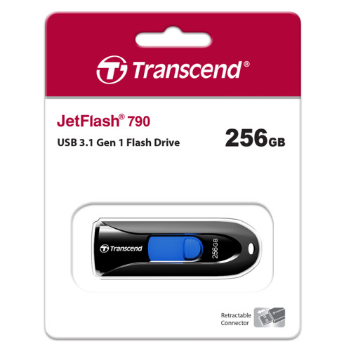 Флеш-накопитель/ Transcend 256GB JetFlash 790K (Black) USB 3.0