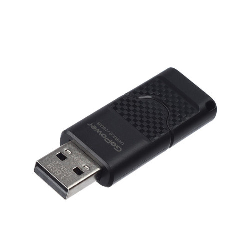 Флеш-накопитель GoPower SLIDER 16GB USB2.0 пластик черный матовый (1/50/1000) Флеш-накопитель GoPower SLIDER 16GB USB2.0 пластик черный матовый (1/50/1000)