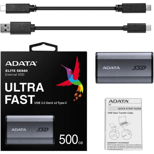 Накопитель SSD A-Data USB-C 500Gb AELI-SE880-500GCGY SE880 2.5