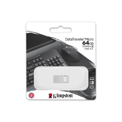 Флэш USB Kingston 64GB DataTraveler Micro 200MB/s Metal USB 3.2 Gen 1 Kingston 64GB DataTraveler Micro 200MB/s Metal USB 3.2 Gen 1