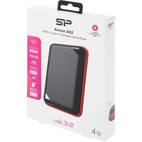 Жесткий диск Silicon Power USB3.0 4TB SP040TBPHD62LS3K Armor A62 2.5 Жесткий диск Silicon Power USB3.0 4TB SP040TBPHD62LS3K Armor A62 2.5