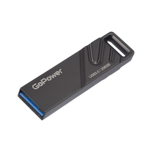 Флеш-накопитель GoPower TITAN 256GB USB3.0 металл черный графит (1/50/1000)