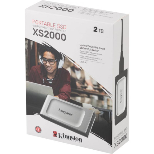 Накопитель SSD Kingston USB 3.2 2Tb SXS2000/2000G XS2000 1.8