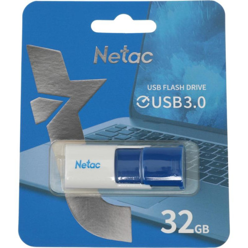 Флеш Диск Netac 32Gb U182 NT03U182N-032G-30BL USB3.0 синий/белый